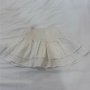 Zara Cream Tiered Mini Skirt